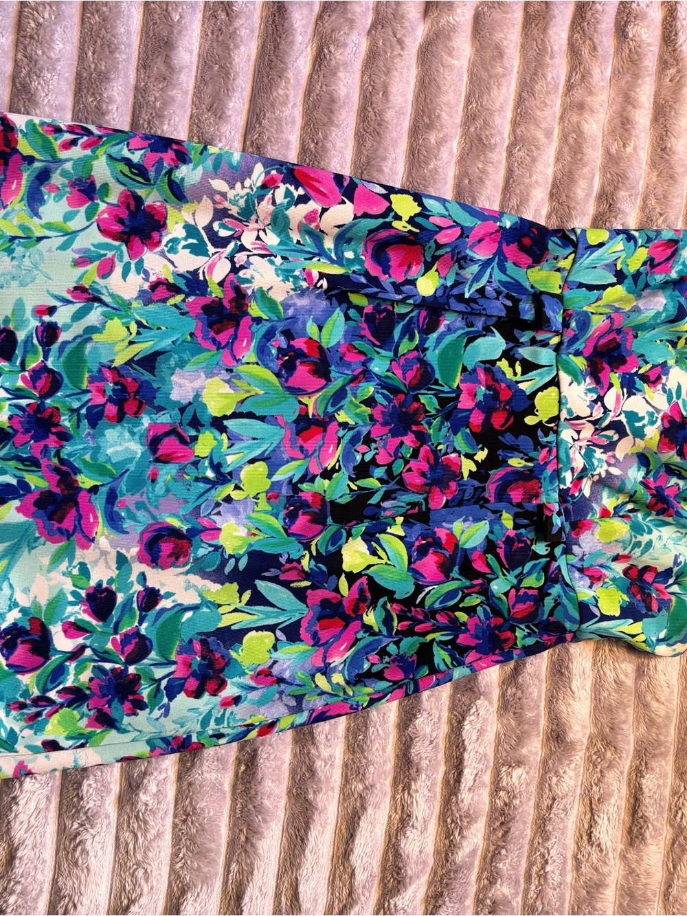 Floral Print Women's Skirt in Teal and Pink